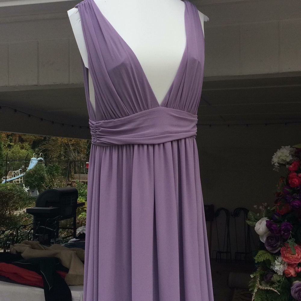 Long lavender Lulu’s bridesmaid dress